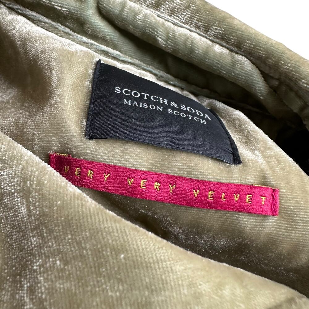 SCOTCH & SODA Very Very Velvet Green Belted Trench Coat Jacket Women's Size S - Picture 7 of 10